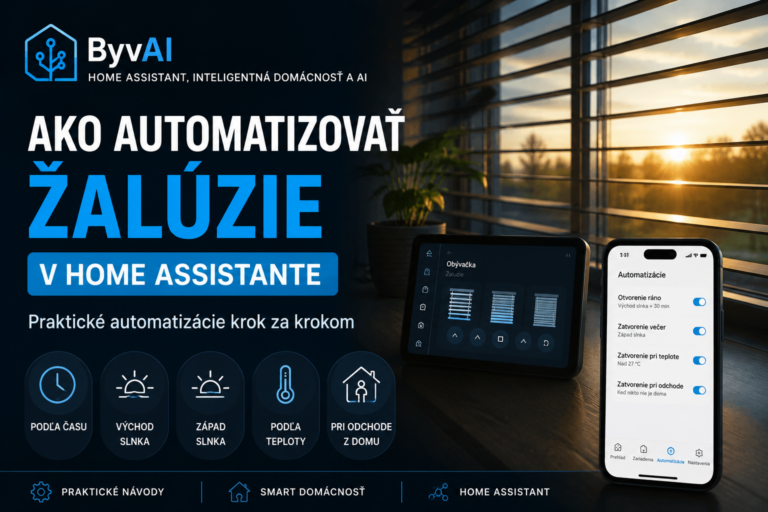 Automatizácia žalúzií v Home Assistante podľa času, východu a západu slnka, teploty alebo odchodu z domu.
